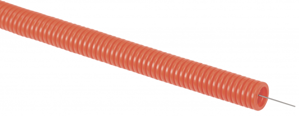 Труба гофрированная ПНД легкая с зондом 16мм оранжевая IEK (кратно 50)