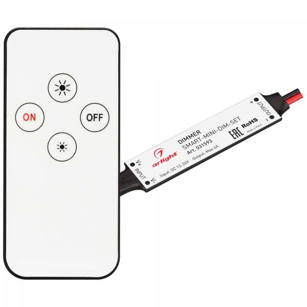 Arlight Диммер SMART-MINI-DIM-SET (12-24V, 1x4A, ПДУ 4кн, IR) (ARL, IP20 Пластик, 5 лет)