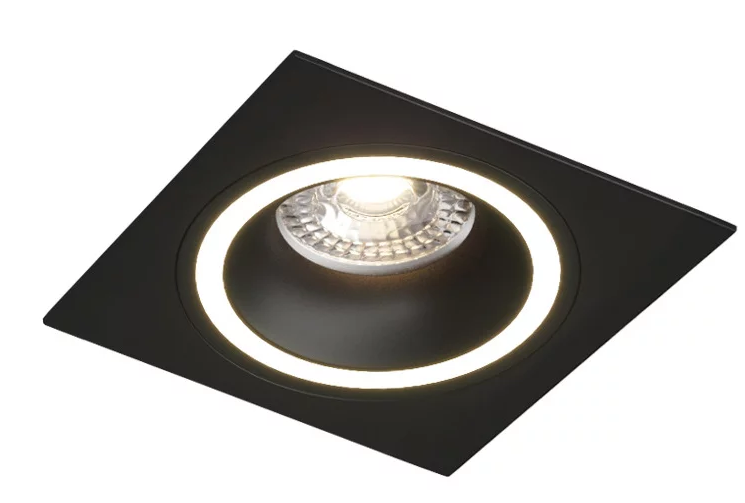 Встраиваемый светильник DENKIRS DK2061-BK IP 20, до 15 Вт, GU10, LED, черный, алюминий