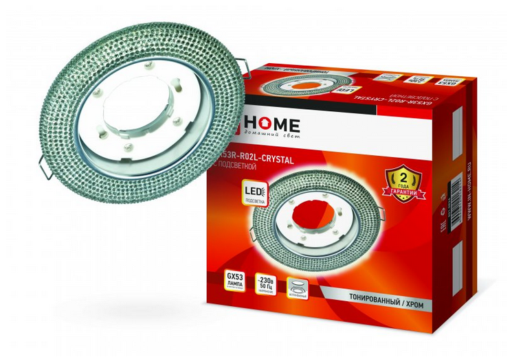 IN HOME GX53R-R02L-crystal под лампу GX53 с подсветкой Тонированный/ Хром