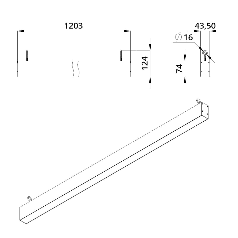 Элегант 40 1200мм S CRI80 4000К Опал