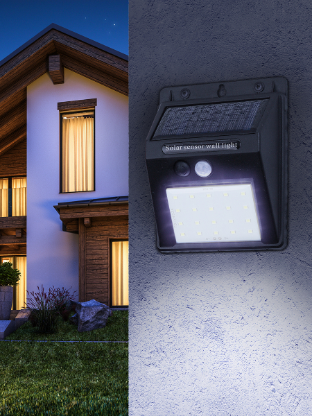 Светильник светодиодный ЭРА ERAFS064-04 20LED, 60 lm с датчиком движения, на солнечной батарее