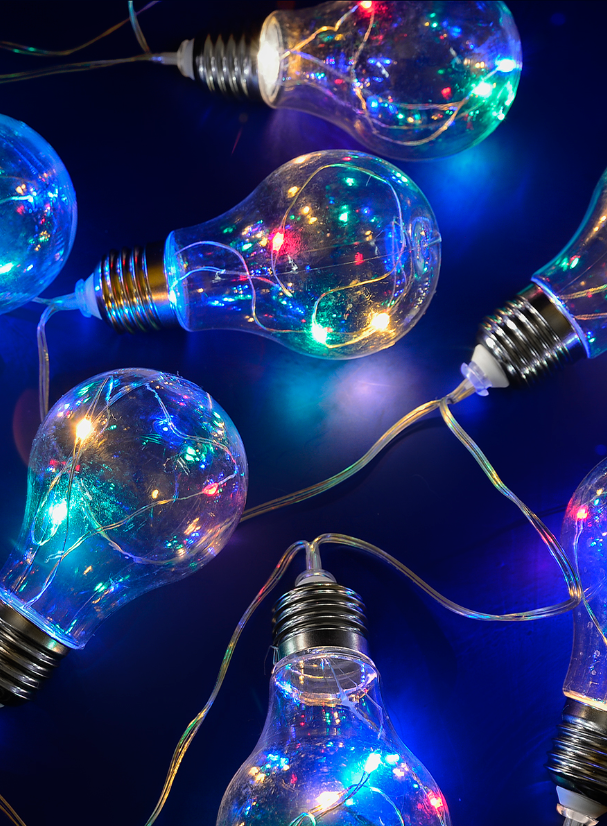 Гирлянда садовая USL-S-126/PT4000 BULBS на солнечной батарее «Лампочки». 10 светодиодов. Разноцветный свет. 1*АA Ni-Mh аккумулятор в комплекте IP44