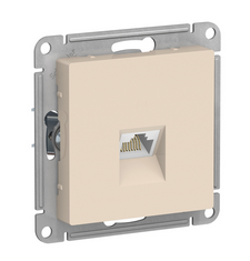AtlasDesign  Бежевый  Розетка компьютерная RJ45, категория 6A, механизм ATN000286
