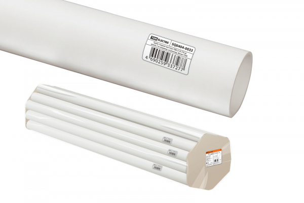 Труба ПВХ 25мм жесткая гладкая легкая (74 м) длина 2 м индивид. штрихкод, белая TDM (кратно 2)