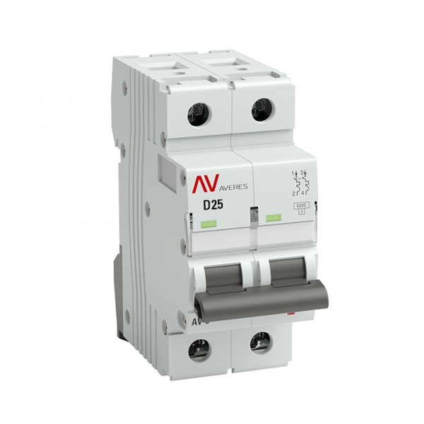 Выключатель автоматический AV-6 2P 25A (D) 6kA  EKF AVERES