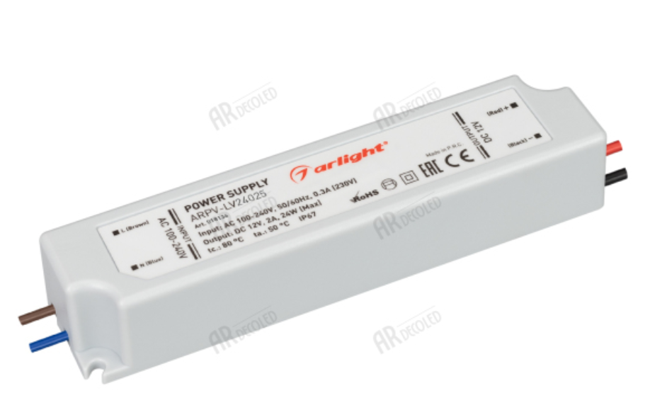 Arlight Блок питания ARPV-LV24025 (24V, 1.0A, 24W) (ARL, IP67 Пластик, 2 года)