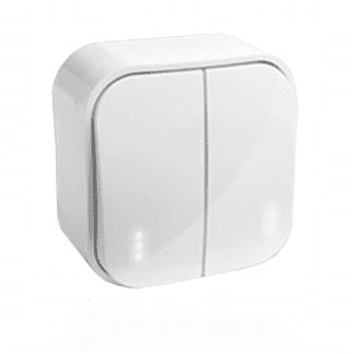 Legrand  Quteo  Белый Выключатель 2 клавишный открытая установка 782202