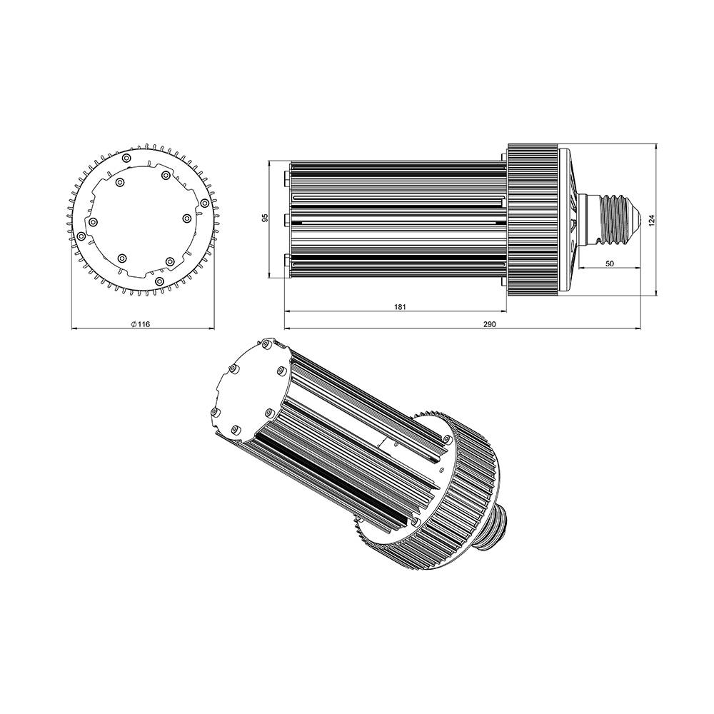 Светодиодная лампа ПромЛед КС Е40-С 80 6500К