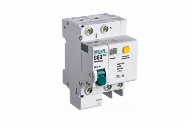 АВДТ со встр. защ. от сверхтоков 1P+N 63А 100мА AC С ДИФ-101 Schneider Electric 15208DEK
