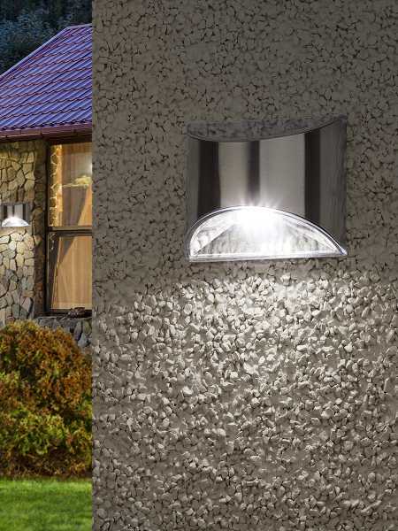 Светильник фасадный ЭРА ERAFS024-38 Хром, на солнечной батарее, 4LED, 7lm