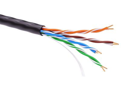 Информационный кабель неэкранированый U/UTP 4х2 CAT5E, PE, Черный DKC (кратно 305)