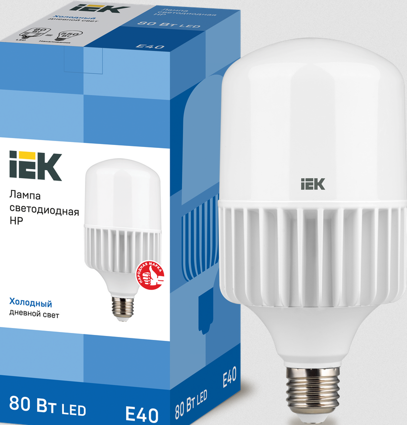 Светодиодная лампа IEK 80Вт 230В 6500К E40