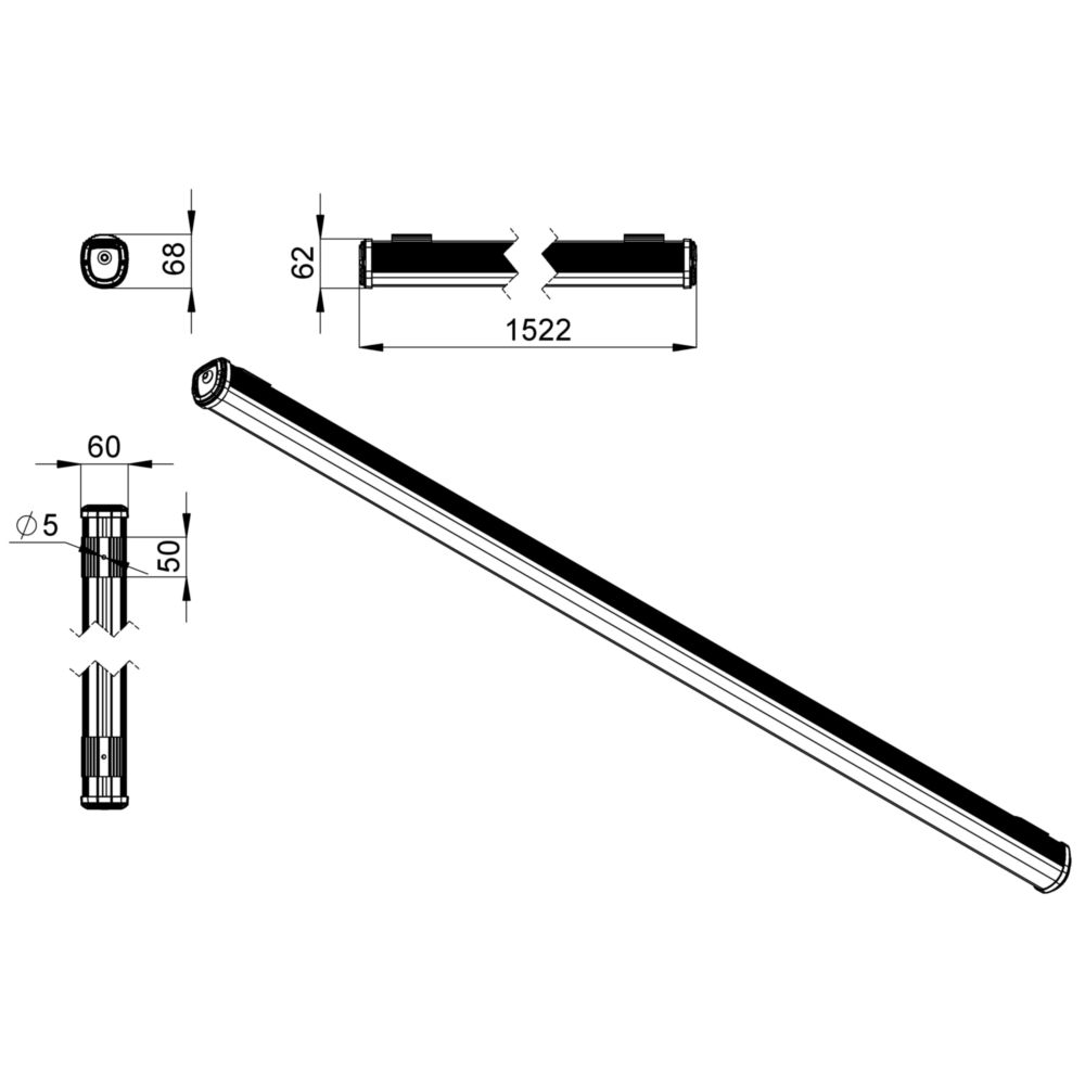 Т-Линия Оптима 43 1500мм Экстра CRI80 4000К Прозрачный