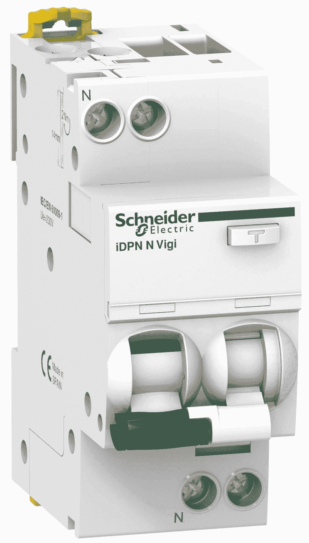 Дифференциальный автомат  2П  10А   30мА  Schneider Electric  Acti9  характеристика С  тип АС  iDPN N VIGI 6кА 10А C 30MА AC A9D31610