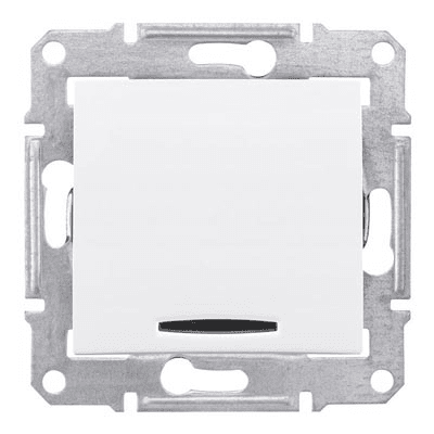 Schneider Electric Sedna  Белый Выключатель механизм 1-клавишный с красным индикатором  10А IP20 скрытая установка SDN0400321
