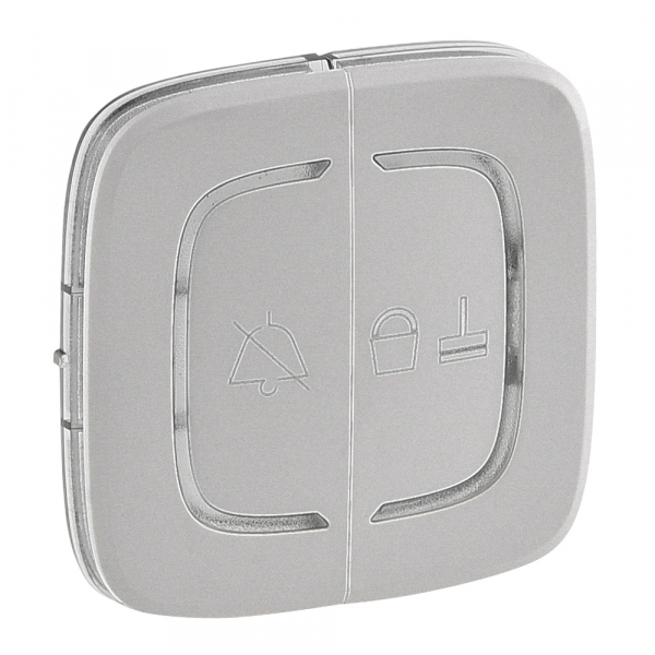 Legrand 754948 Valena ALLURE MyHome.Лицевая панель двойная для механизмов BUS/SCS.С символами "Не беспокоить" и "Убрать номер".2 модуля.Алюминий