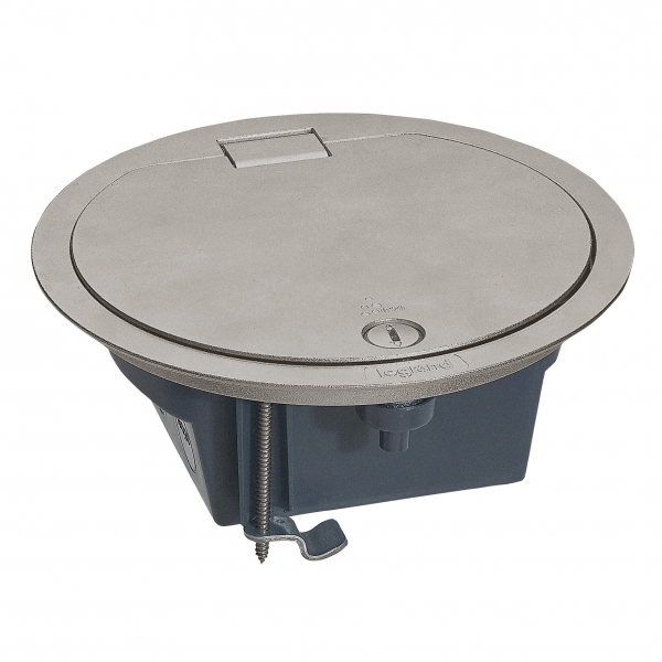 Коробка напольная круглая IP 66 c откидной крышкой 4 модуля нержавеющая сталь  088064