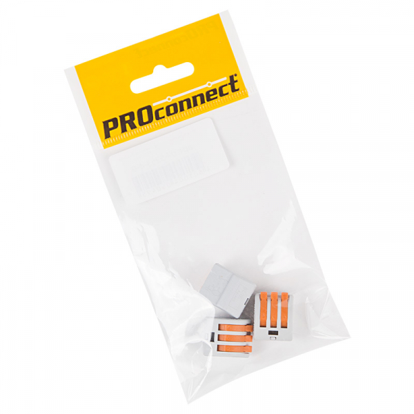 PROCONNECT Клемма соед. многоразовая, 3-проводная серая (0,08-4 мм2) (3шт.) (пакет) 07-5253-4-9 07-5253-4-9