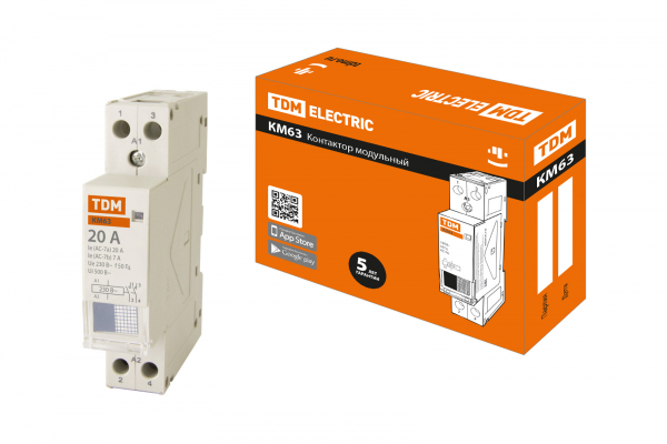 Контактор модульный TDM  20А 2NO 230В AC  КМ63/2-20