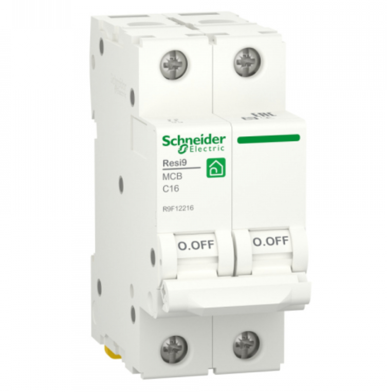 Автоматический выключатель Schneider Electric 2P 16А характеристика С RESI9 R9F12216