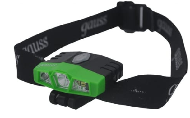 Фонарь налобный Gauss модель GFL406 5W 180lm Li-ion 500mAh LED 1/12/72