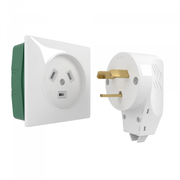 Werkel W1189201/ Комплект: розетка с вилкой для электроплиты 32А 250В, коробка в стену (белый) a053500