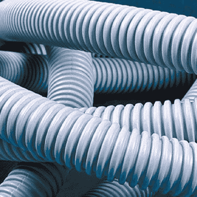 Труба DKC ПВХ гибкая гофрированная, лёгкая без протяжки, цвет серый, д.32мм (Продажа кратно упаковке 25м.) Цена за метр  90932 (кратно 25)