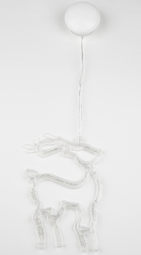 ULD-H1419-010/STA/3AAA WARM WHITE IP20 DEER Фигура светодиодная «Олень» на батарейках 3AAA (не в/к), 14х19см. Подвесная. 10 светодиодов. Теплый белый свет.  Провод прозрачный. TM Uniel