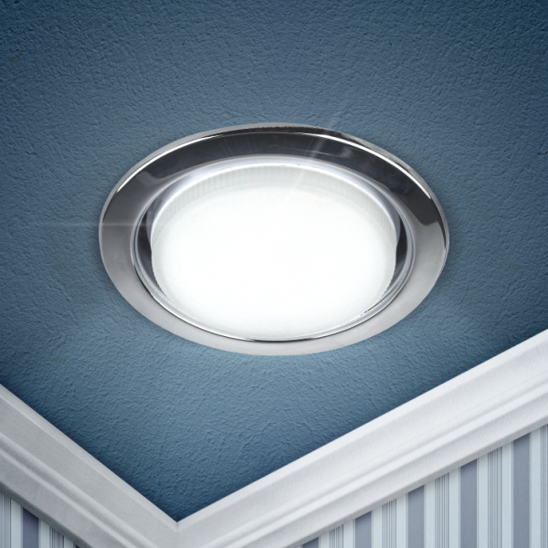 Светильник точечный ЭРА KL35 CН-10  Gx53,220V, 13W,хром (упаковка 10 шт) (10/100/1120) (кратно 10)