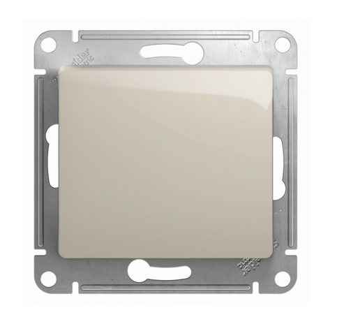 Glossa Молочный Кнопка нажимная схема 1, 10AX, механизм IP20 скрытая установка GSL000915