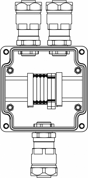 Взрывозащищенный корпус из алюминия 120x120x90мм1Ex e IIC Т5 Gb / Ex tb IIIB T95градC Db IP66Температурный режим Т5 40градCКоличествокле