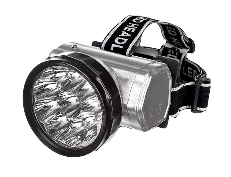 Фонарь налобный аккумуляторный HLA 04M 2W 10LED 200Lm 10ч 2 режима, з/у 230В МЕТАЛЛИК IN HOME