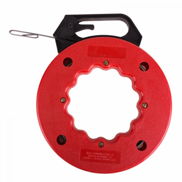 Протяжка кабельная стальная плоская в кассете 15 метров 47-6315