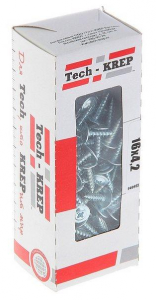 Саморез с прессшайбой острый 4,2х16 (200 шт) - коробка с ок. Tech-Krep