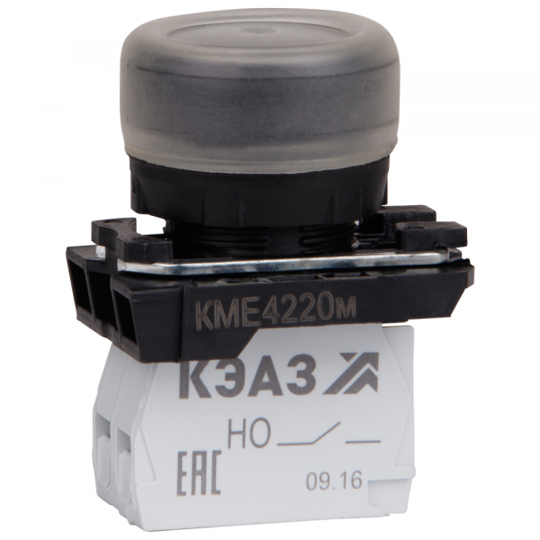 Кнопка КМЕ 4220м черный 2но+0нз цилиндр IP65 КЭАЗ