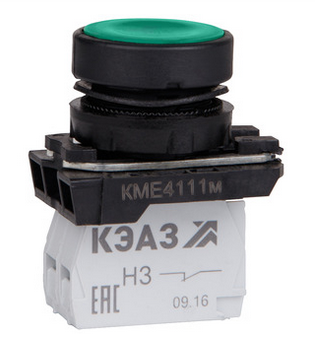 Кнопка КМЕ4122м зелёный 2но+2нз цилиндр IP40 КЭАЗ