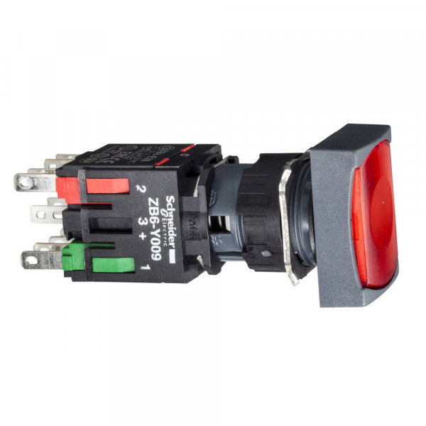 Кнопка Schneider Electric 16ММ 12-24В с возвратом  с подсветкой  красная  XB6DW4B5B