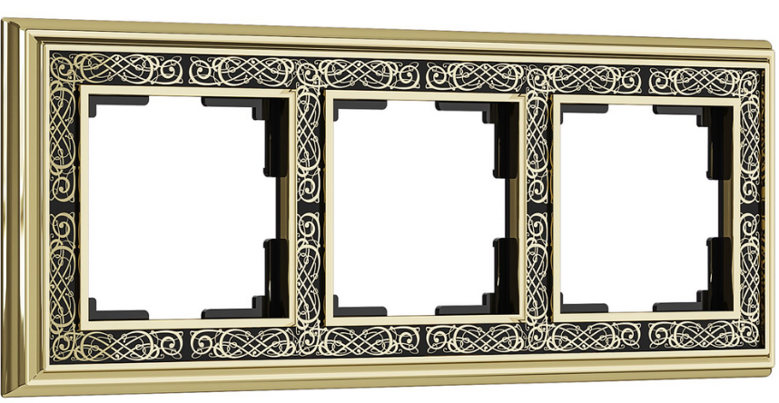 Palacio Gracia  Werkel WL77-Frame-03/ Рамка на 3 поста (золото/черный) a041165