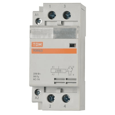 Контактор модульный TDM   20А 1NO+1NC 230В AC  КМ63/2-20