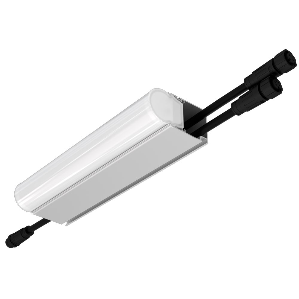 Модерн v2.0 4 200мм (18Вт/м) 48В DC 1 пикс. RGBW DMX CRI80 5000К Опал (Профиль, транзитное штепсельное соединение)