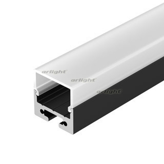 Arlight Профиль с экраном SL-LINE-2011M-2500 BLACK+OPAL SQUARE