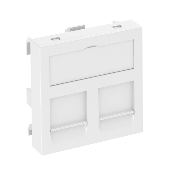 Корпус компьютерной розетки Modul45 тип OBO (прямой) 45x45 мм (белый) /DTG-2RM RW1/