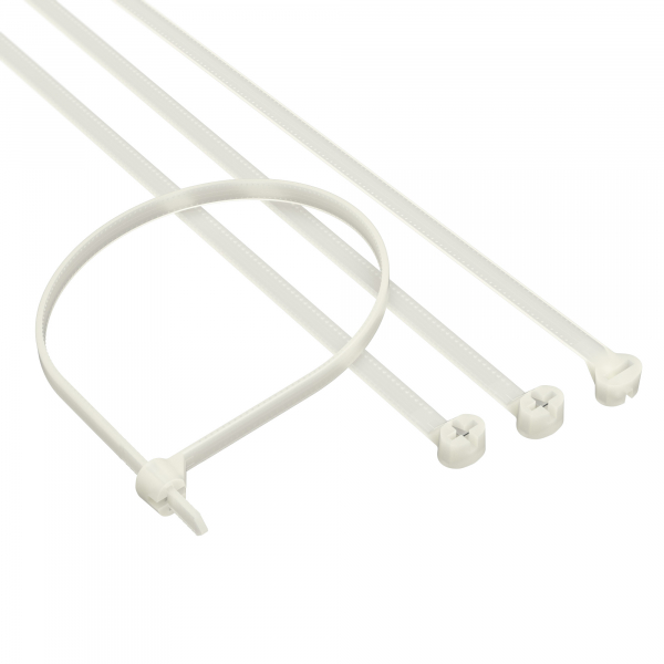 Хомут (стяжка) пластик  2,5 x 100  бел.  P6.6 с двойным замком DKC 21203SR