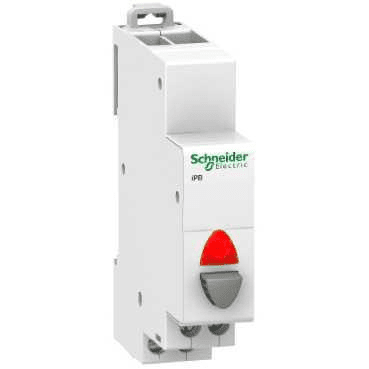 Кнопка управления  Schneider Electric  iPB 1НО серый+красный индикатор A9E18037 (аналог Multi9 18037)