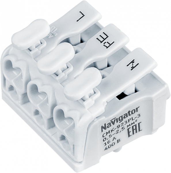 Navigator 61 691 NTC-CMK-923PL-3-50 Клеммы монтажные (50 шт/уп) 61691