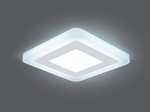 Светильник Gauss Backlight BL121 Квадрат. Акрил, 3+3W, LED 4000K, 105*105, 1/40