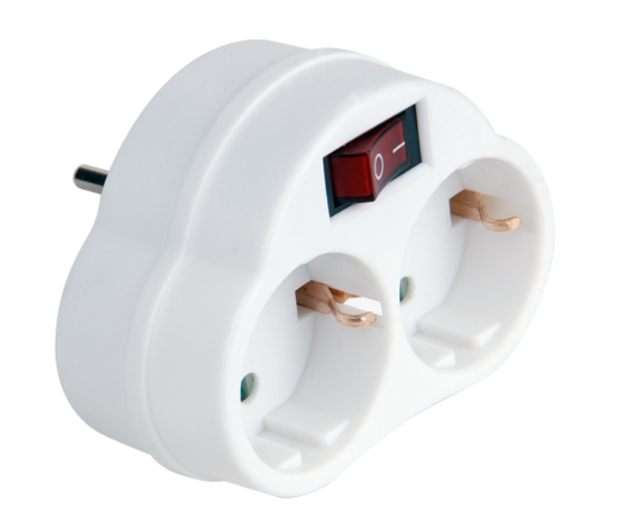 Jazzway Разветвитель 2 гнезда с заземляющими контактами AD-2GS