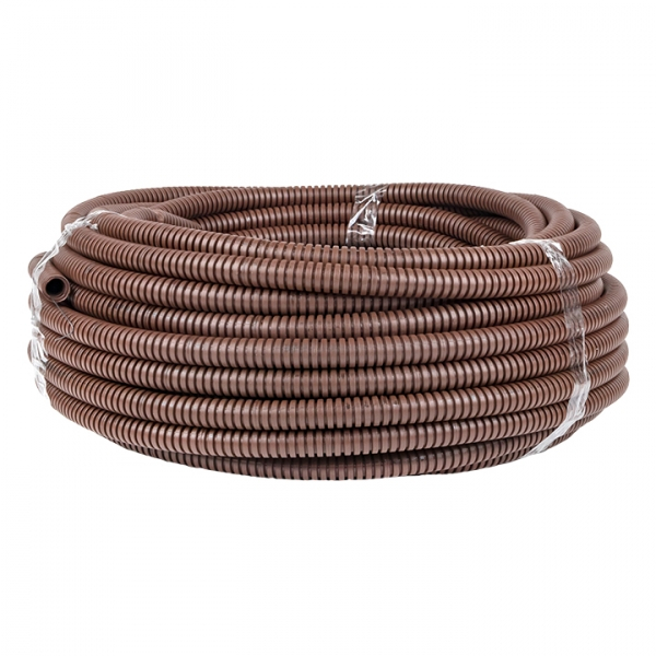 Труба ПВХ гофр. пр. 16мм темное дерево Plast с зондом EKF PROxima (кратно 25)