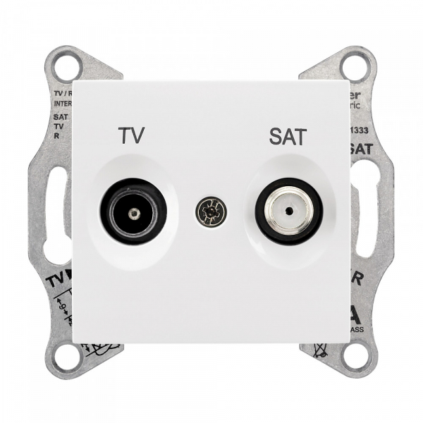 Schneider Electric Sedna  Белый Розетка механизм TV/SAT оконечная 1dB IP20 скрытая установка SDN3401621